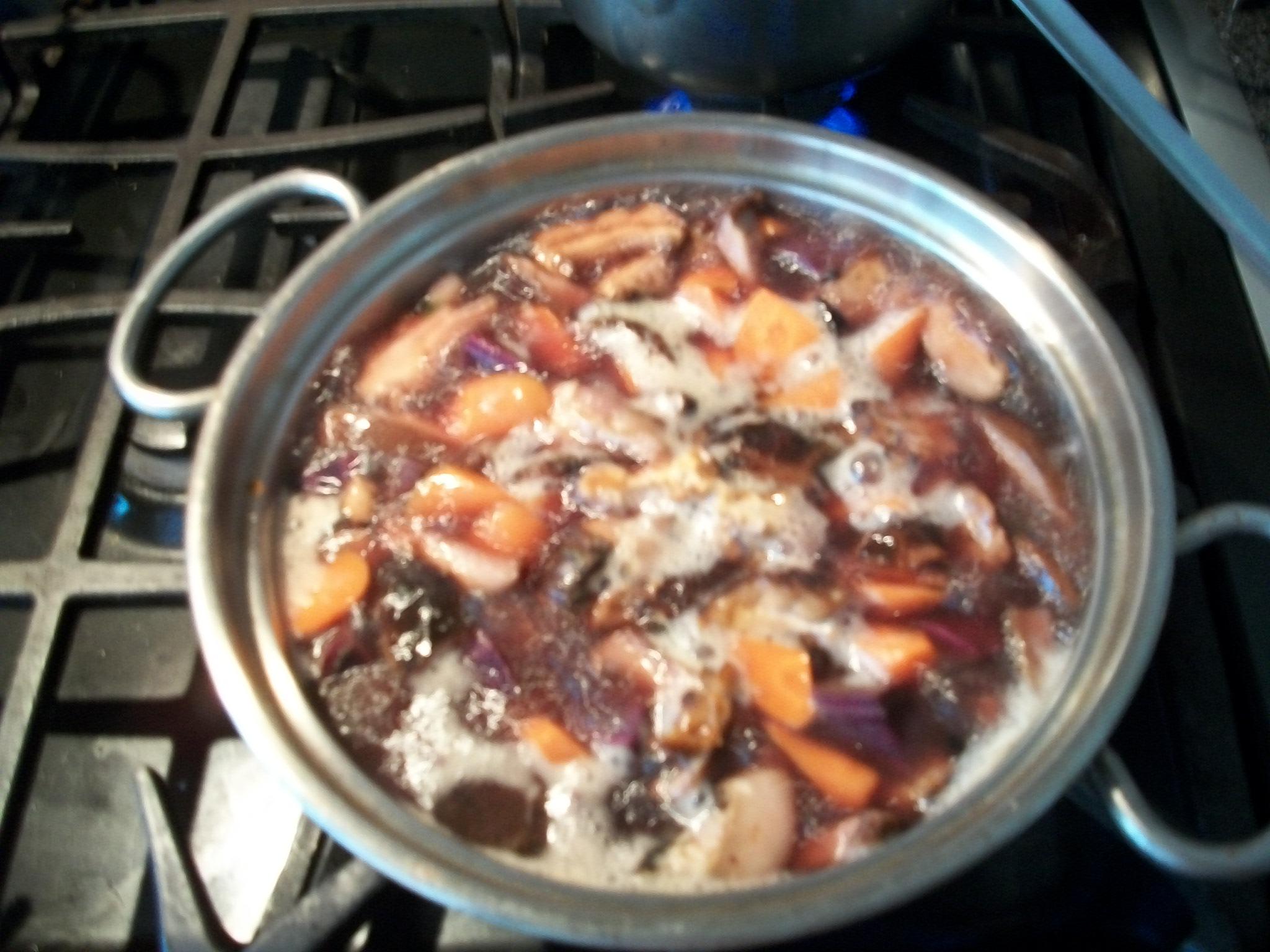 Boiling Tempeh and Mixed Vegetables