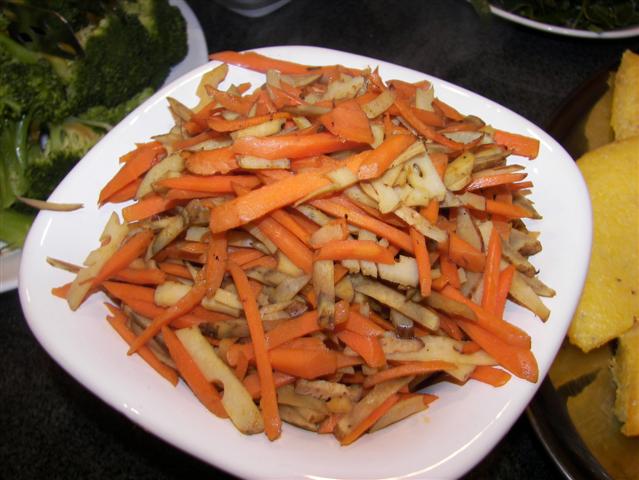Carrots, Burdock and Lotus Roots Kimpira
